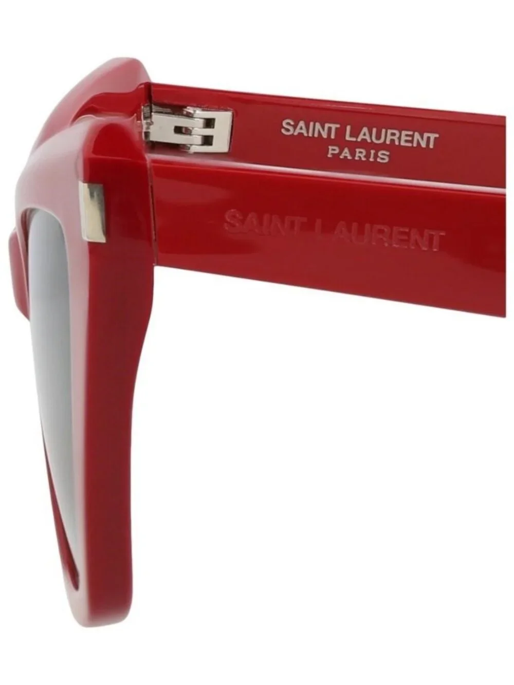 New Saint Laurent Womens Cat Eye Red Red Grey Fashion Designer Sunglasses